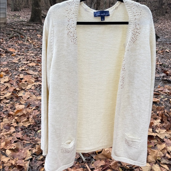 Susan Graver Sweaters - Susan Graver Cream Women's Cardigan